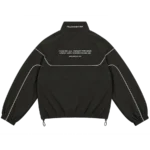 Saint Kaizen God's Way Track Jacket in black with white piping and Philippians 4:13 Bible verse on the back